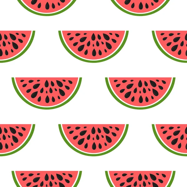 Seamless Geometric Background Watermelon Slices Design Greeting Card Summer Invitation — Stock Vector