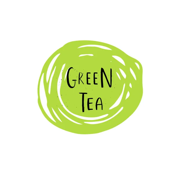 Векторная Кисть Эко Зеленый Логотип Знак Веганская Сырая Здоровая Пища — стоковый вектор