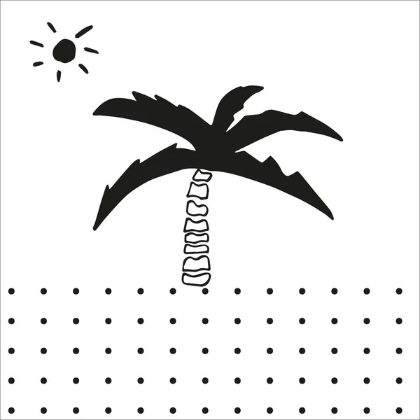 白い背景の美しい手描き夏ポスター 熱帯の休暇 バナー 招待状 ジャーナル カードのテンプレート — ストックベクタ