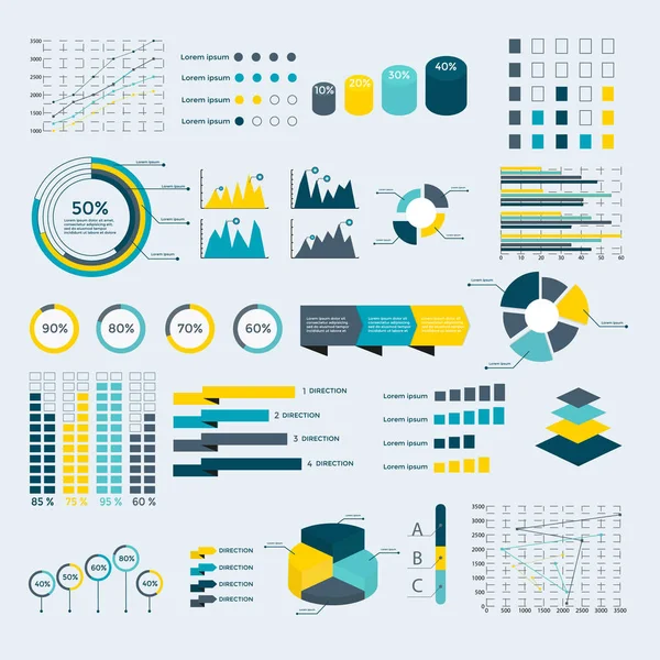 Coleção Elementos Infográficos Ilustração Vetor Negócios Para Apresentação Livreto Site — Vetor de Stock