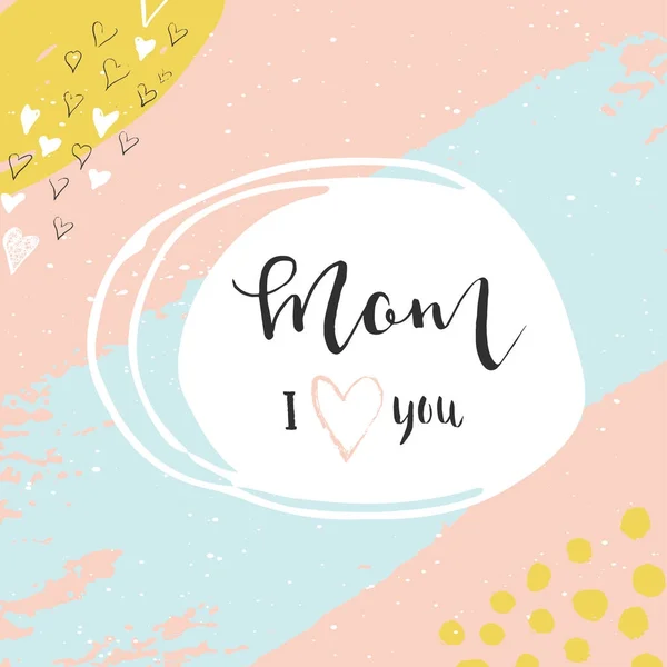 Feliz Día Madre Postal Caligráfica Dibujada Mano Letras Navideñas Para — Vector de stock