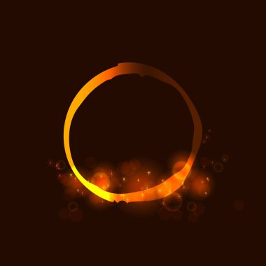 Yıldız, güneş parçacıklar ve kıvılcım Vurgu efekti, altın bokeh ışıklar glitter ve payetler koyu arka plan üzerinde parlayan daire. Vektör çizim ışıltı tasarımı için. 