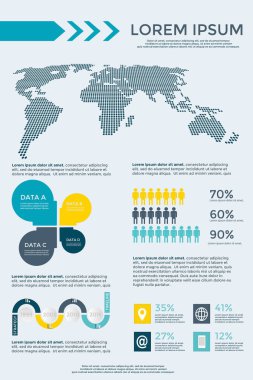 İş Infographic öğeleri kümesi ve broşür veya sunu şablonu