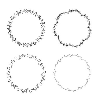 Daireler, beyaz arka plan üzerinde izole ve kullanımı kolay ile logo için handdrawn öğeleri. Vektör çizim