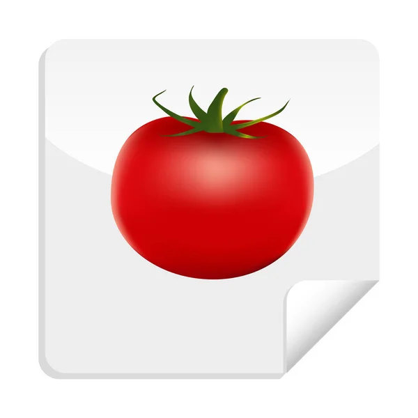 Légumes Sains Autocollant Tomate Avec Vitamines Minéraux Illustration Vectorielle Qualité — Image vectorielle