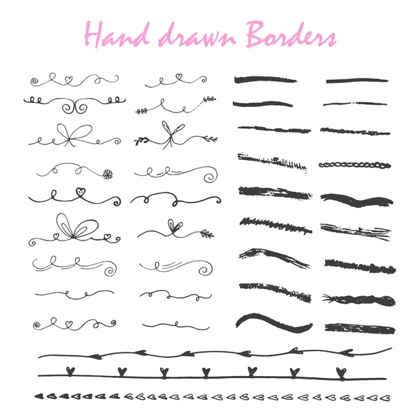Kézzel rajzolt szabadkézi határok — Stock Vector