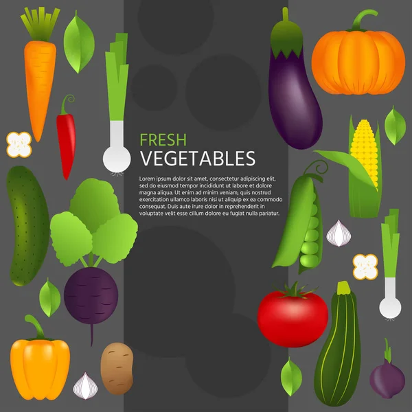 分離の野菜は レストランのメニュー 料理本と有機農場ラベルで使用できます ダイエット エコグリーン食品について品質ベクトル図 — ストックベクタ
