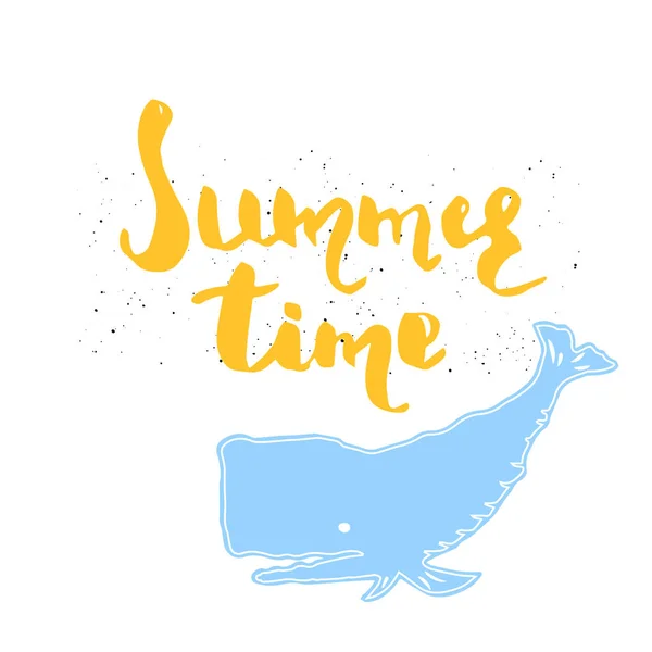 Όμορφο Καλοκαίρι Αφίσα Χέρι Γράμματα Πρότυπο Για Πανί Τροπικό Διακοπές — Διανυσματικό Αρχείο
