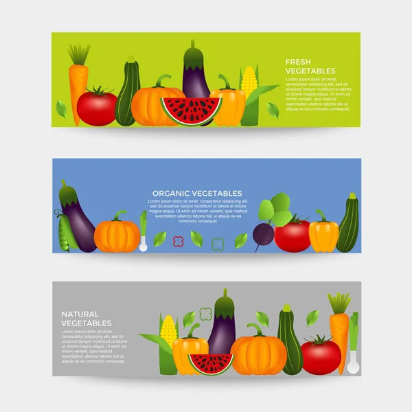 Illustration Vectorielle Colorée Avec Collection Légumes Sains Réalistes Tels Que — Image vectorielle