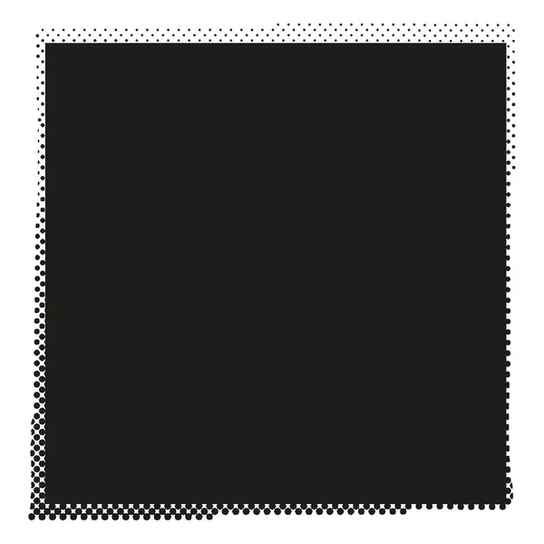 Abstract Halftone Dots Frame Border Vector Grunge Background Vintage Black — Stock Vector