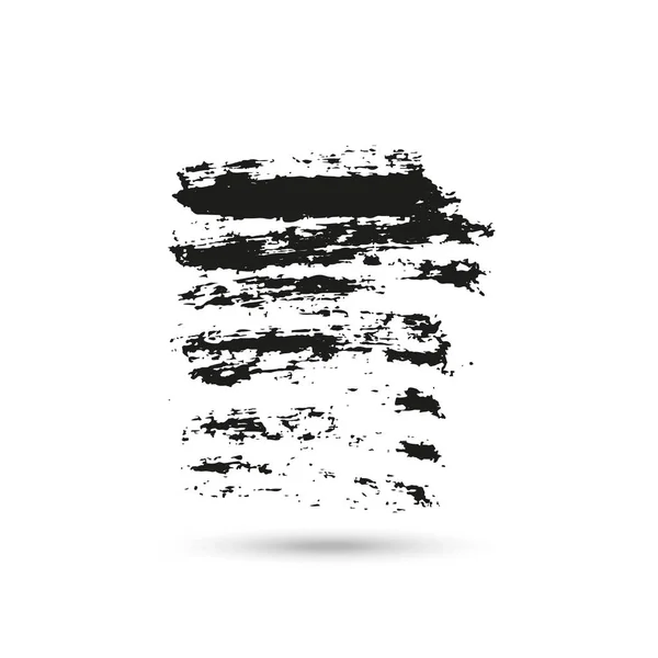 Coups Pinceau Grunge Dessinés Main Isolés Sur Fond Blanc Avec — Image vectorielle
