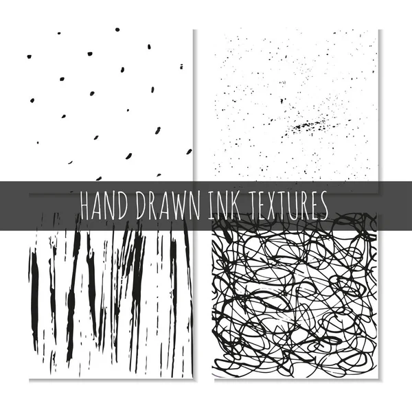 Tinta mão desenhada texturas — Vetor de Stock