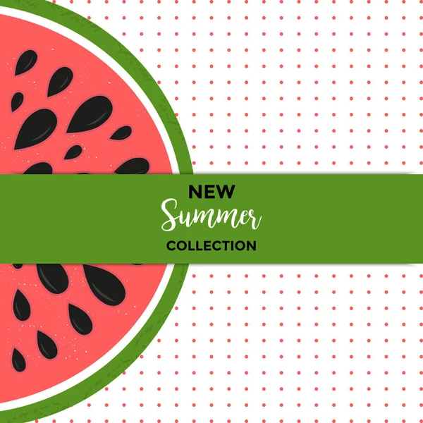 Social Media Verkaufsbanner Oder Sommer Sonderangebot Mit Wassermelone Vektor Illustration — Stockvektor