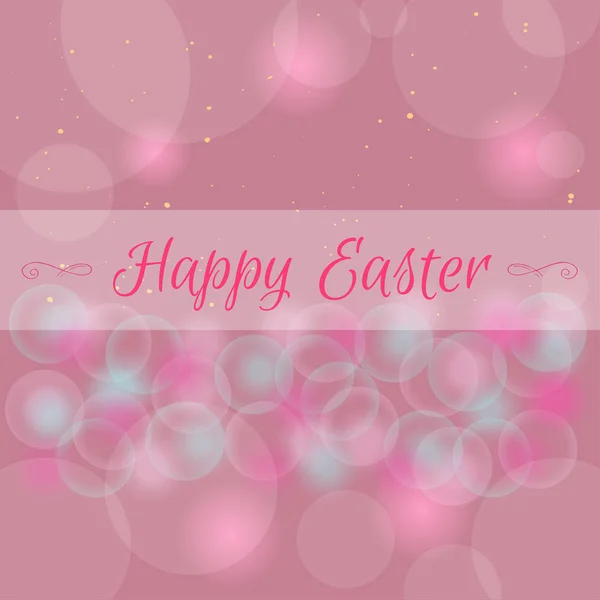 Colorful Happy Easter Bokeh Greeting Card Lettering Postcard Templates Message — Stock Vector