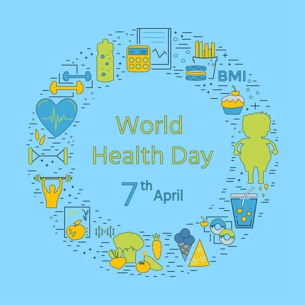 Koncept Světového dne zdraví — Stockový vektor