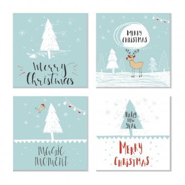 Bir dizi Noel tebrik kartı.