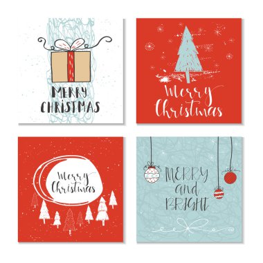 Bir dizi Noel tebrik kartı.