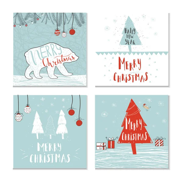 Bir dizi Noel tebrik kartı.