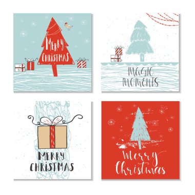 Bir dizi Noel tebrik kartı.