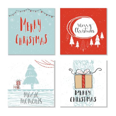 Bir dizi Noel tebrik kartı.