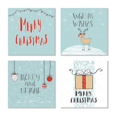 Bir dizi Noel tebrik kartı.