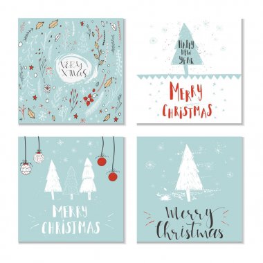 Bir dizi Noel tebrik kartı.
