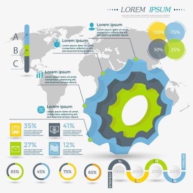 Teknolojik Infographic düz tasarım