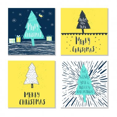 Bir dizi Noel tebrik kartı.