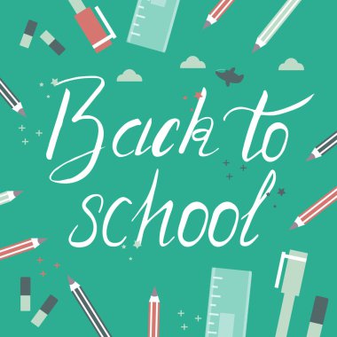 Geri okul kaligrafi tasarım için kara tahta üzerinde