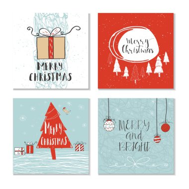 Bir dizi Noel tebrik kartı.