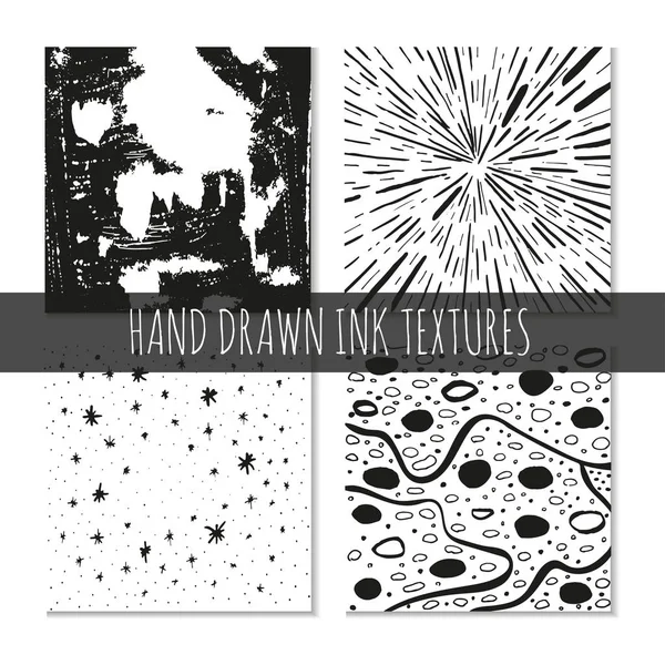 Tinta kézzel rajzolt textúrák — Stock Vector