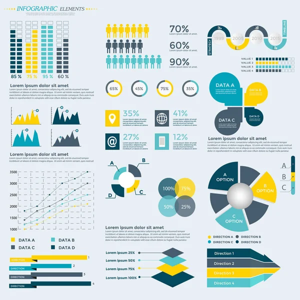 Business and human vector infographic element big set collection ...