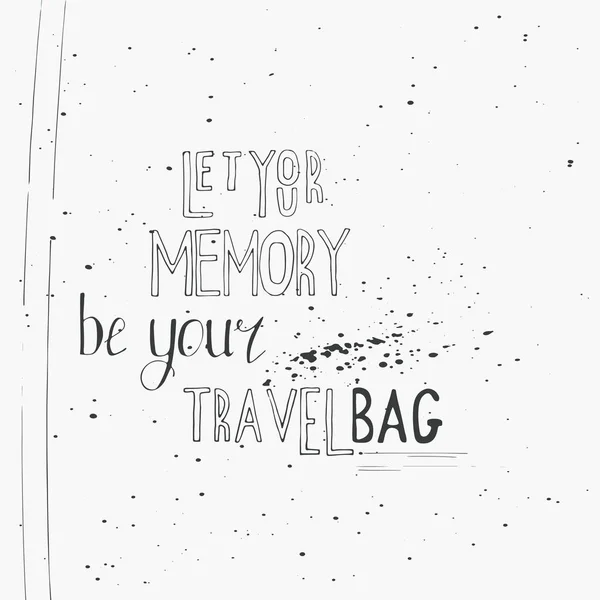 Αφήστε Μνήμη Σας Σας Τσάντα Ταξιδιού Εκλεκτής Ποιότητας Διάνυσμα Εμπνευσμένο — Διανυσματικό Αρχείο