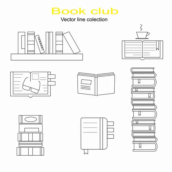 Vektorillustration Mit Handgezeichneten Schriftzügen Buchclub Beschriftung Für Einladungs Und Grußkarte — Stockvektor