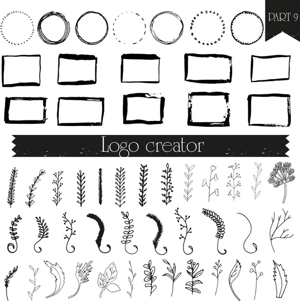 Χέρι Στοιχεία Λογότυπο Σχεδιασμό Δικό Σας Τέλειο Λογότυπο Λογότυπο Πρότυπα — Διανυσματικό Αρχείο