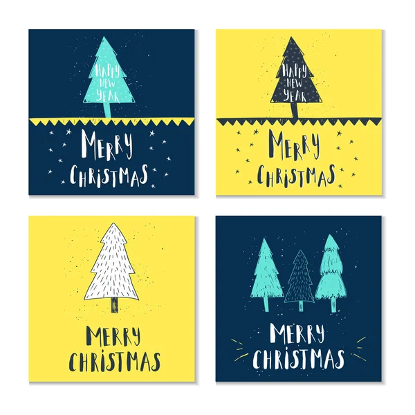 Set of Christmas greeting cards — Stock Vector