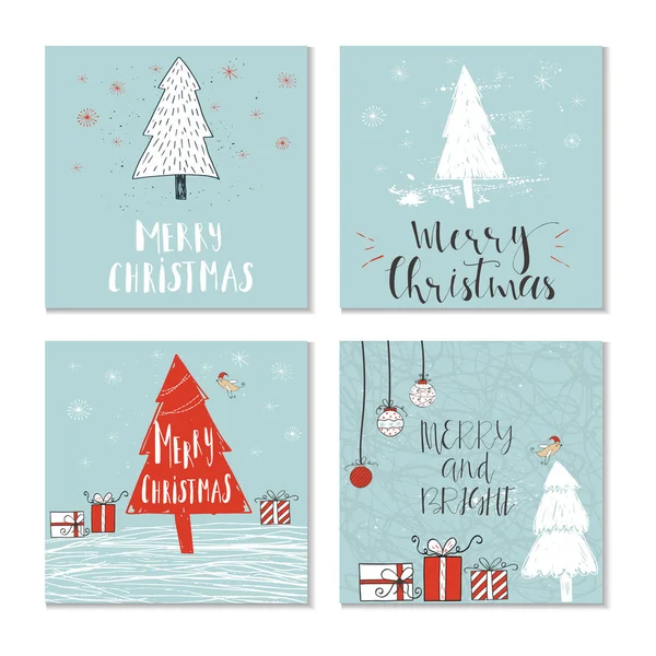 Set of Christmas greeting cards — Stock Vector