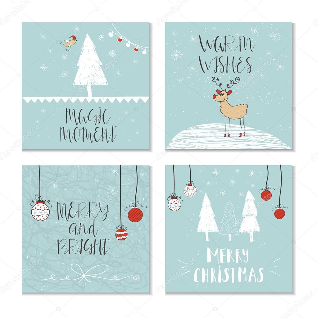 set of Christmas greeting cards