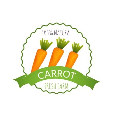 Rozet, logo veya etiketi ile gerçekçi sağlıklı sebze. Kalite vektör afiş diyet, eko gıda hakkında