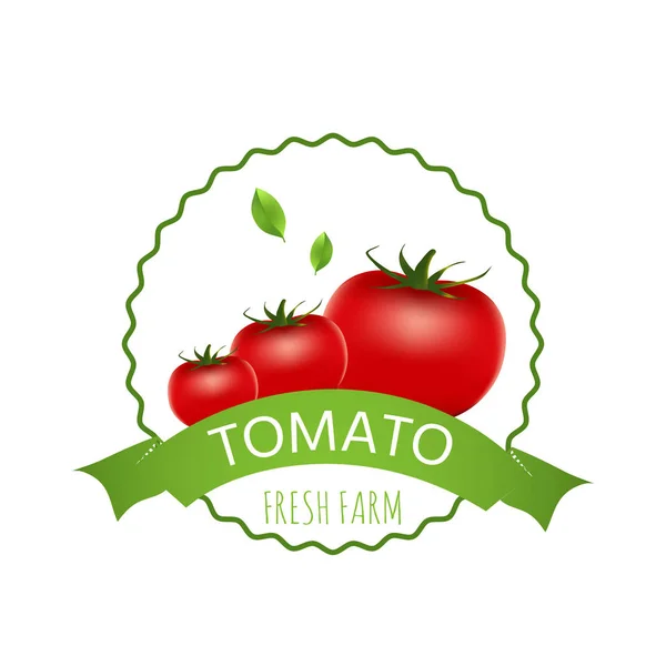 Odznak Logo Nebo Značku Realistickou Zdravé Zeleniny Kvalitní Vektorové Nápis — Stockový vektor