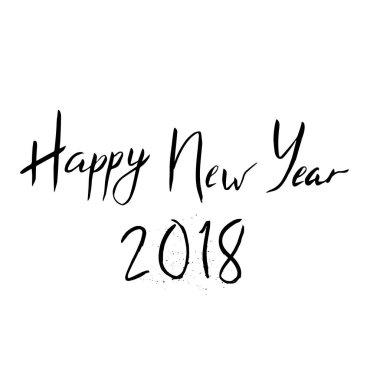 Harika ve eşsiz el yazısı Noel tebrik kartı, davet, afiş. El yazı çekilmiş. Mutlu yeni yıl 2018 tasarım öğeleri.