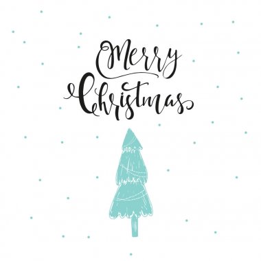 Neşeli Noel şirin tebrik kartı elle çizilmiş için yazı ile sunar. İskandinav tarzı posterleri davet, çocuk odası, çocuk odası dekorasyonu, iç tasarım