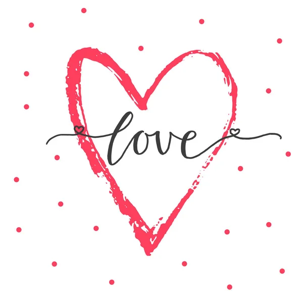 Любимая Подарочная Карта Дню Святого Валентина Сердцем Нежной Любовью Каллиграфия — стоковый вектор