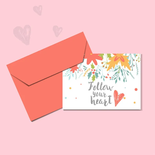 Schöne Valentinstag Geschenkkarte Mit Kranz Und Schriftzug Lieben Sie Zum — Stockvektor