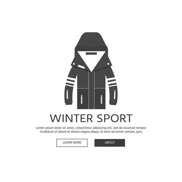 Vinter Sport Ikoner Collection Skidåkning Och Snowboard Enligt Utrustning Platt — Stock vektor