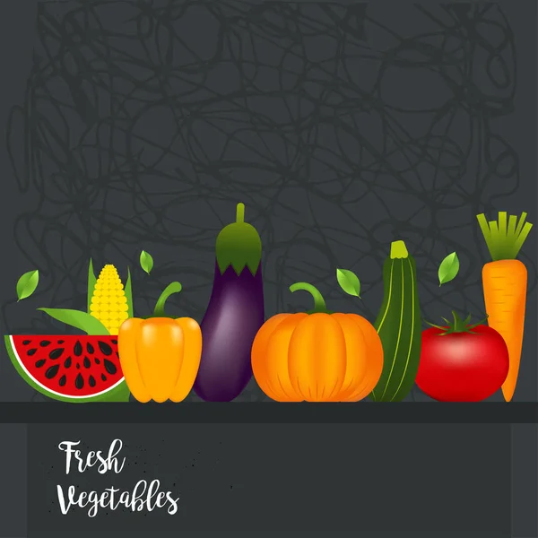 Collection Légumes Sains Réalistes Tels Que Carotte Tomate Poivre Aubergine — Image vectorielle