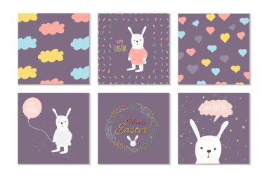 6 Paskalya kartı, afiş arka plan, şablonla topluluğu olmak