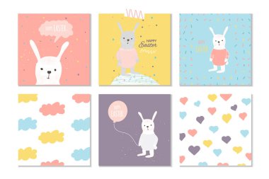 6 Paskalya kartı, afiş arka plan, şablonla topluluğu olmak