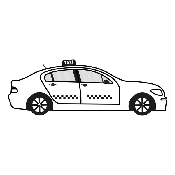 Stroj Taxi Ikona Izolovaných Bílém Pozadí Vektorové Ilustrace — Stockový vektor