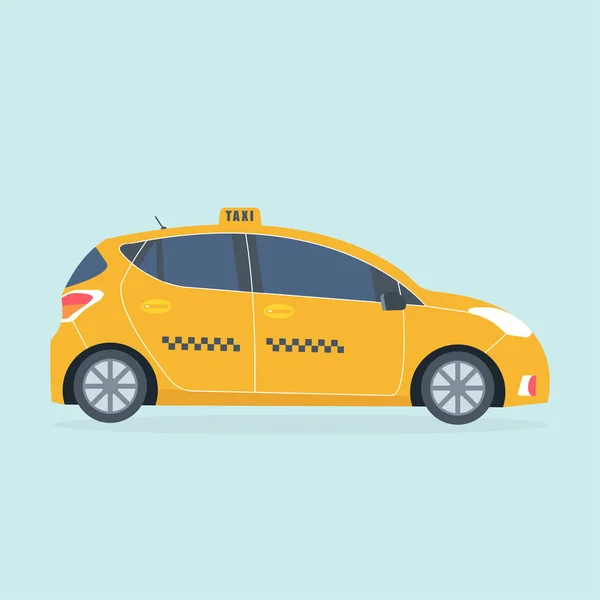 Yellow Cab Ikonen Isolerad Vit Bakgrund Taxi Servicekoncept Flat Vektorillustration — Stock vektor
